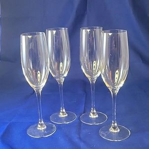 Set of Four Champagne Flutes